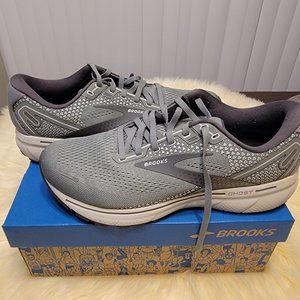 Brooks Ghost 14 Mens Neutral Grey Alloy Oyster Road-Running Sneakers Shoes Sz 11